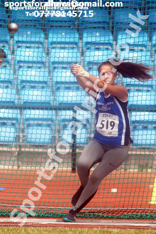 Womens under-20s hammer, Northern Senior and Under-20s Champs., Sports City, Manchester. Photo: David T. Hewitson/Sports for All Pics